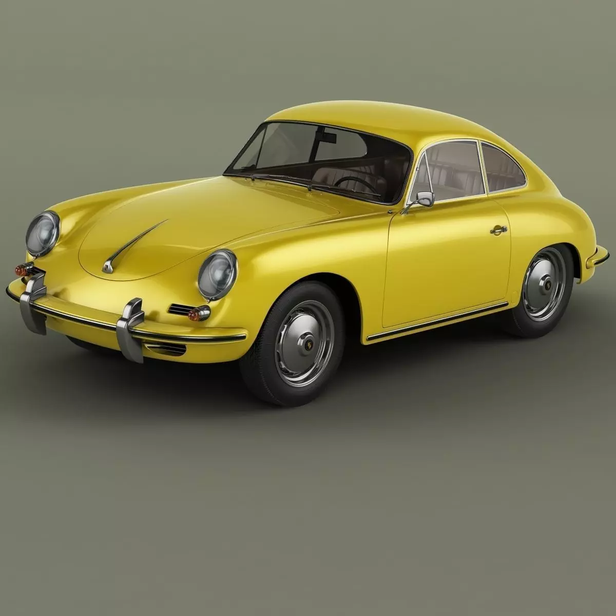 Porsche 356B Coupe 3D model_0
