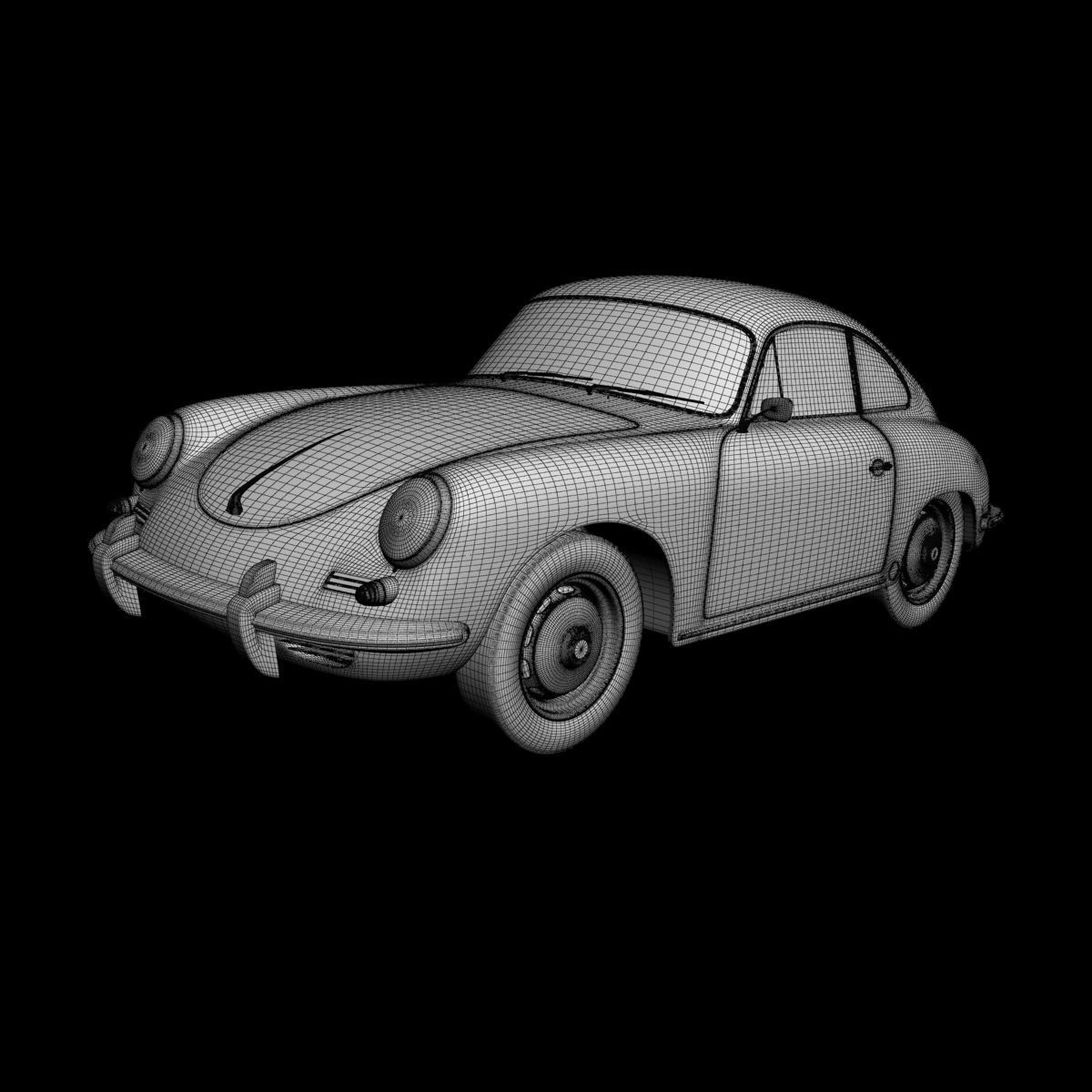 Porsche 356B Coupe 3D model_14