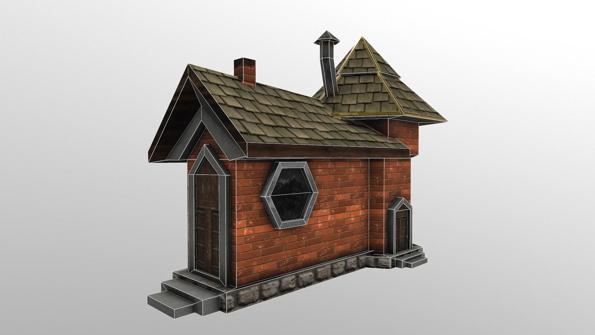 Low-poly Fantasy Castle Low-poly 3D model_2