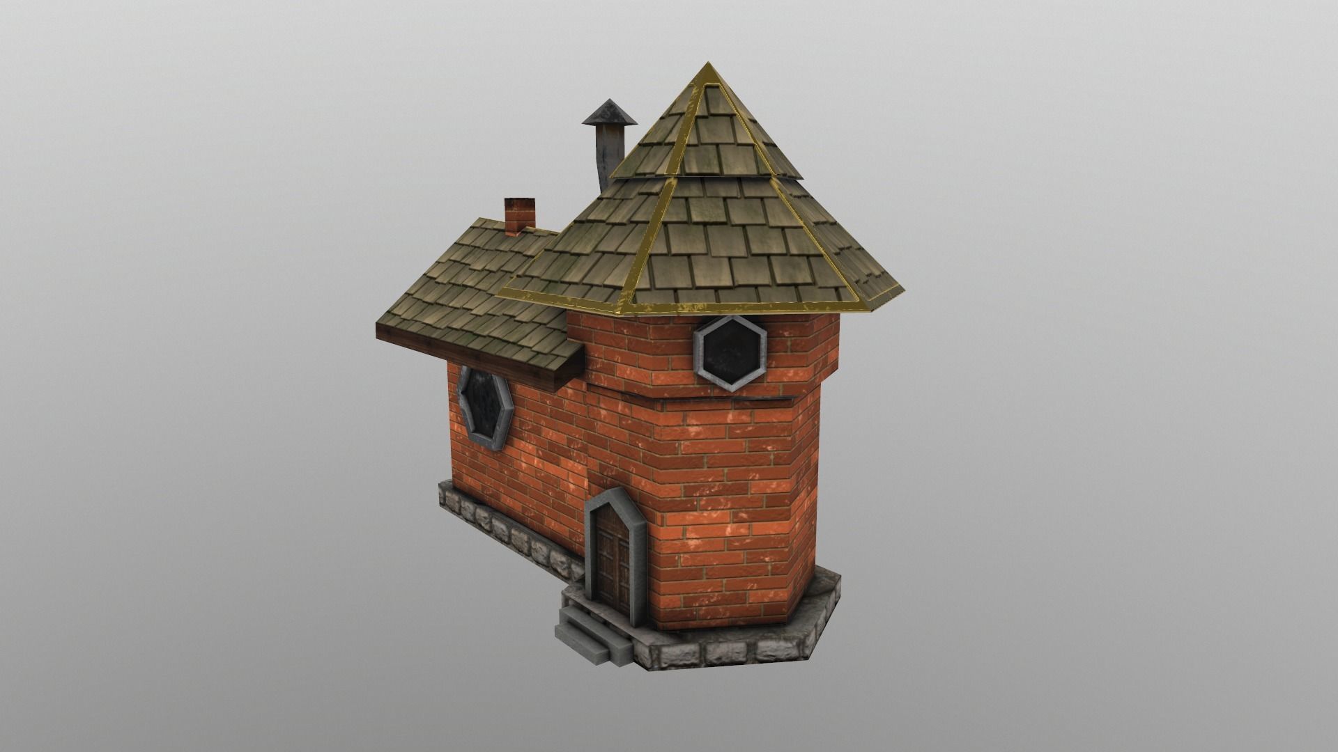 Low-poly Fantasy Castle Low-poly 3D model_1