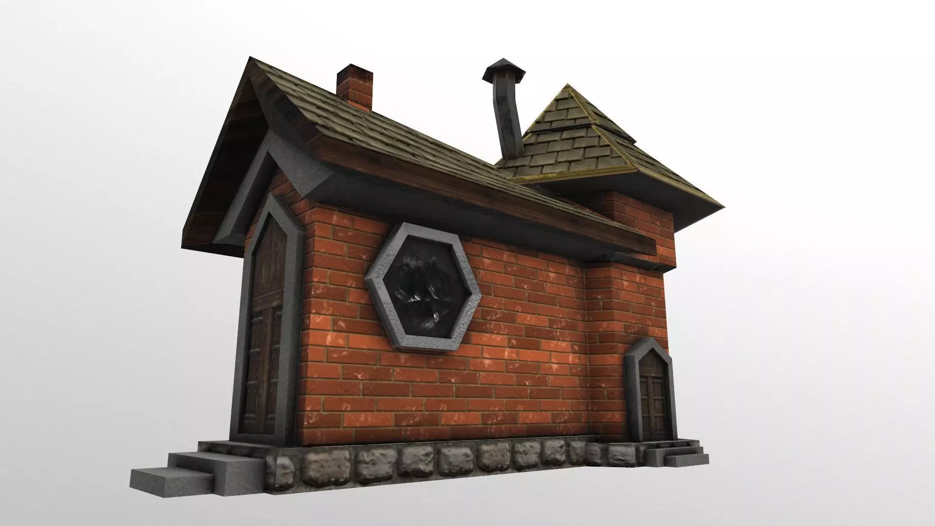 Low-poly Fantasy Castle Low-poly 3D model_0