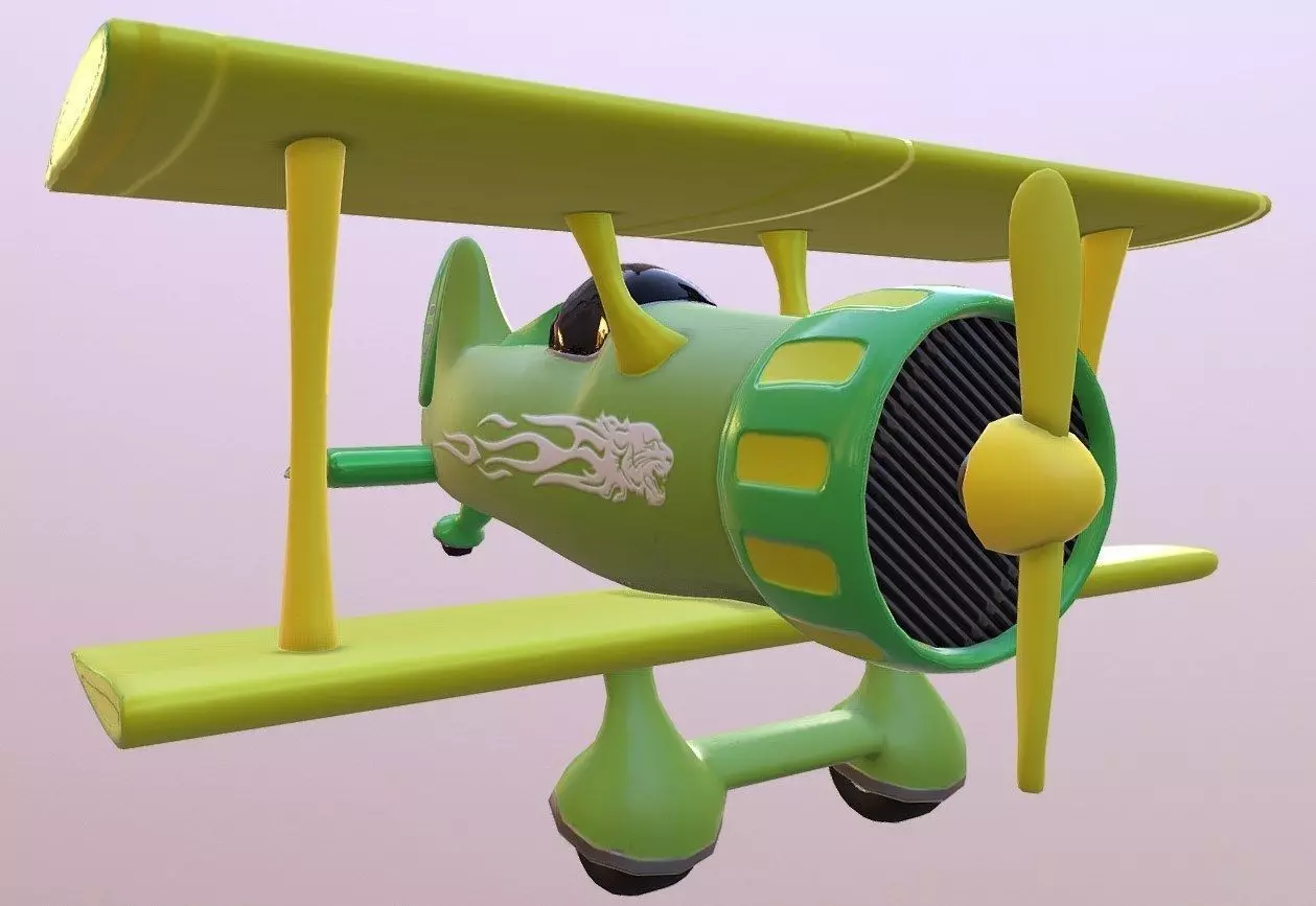 Fantasy Airplane Low-poly 3D model_0