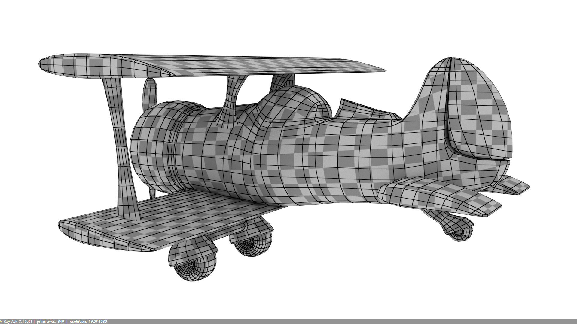 Fantasy Airplane Low-poly 3D model_2