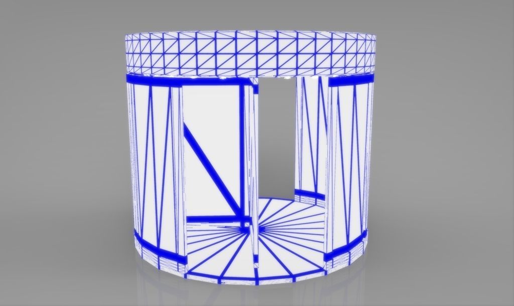 Revolving Door Low-poly 3D model_9