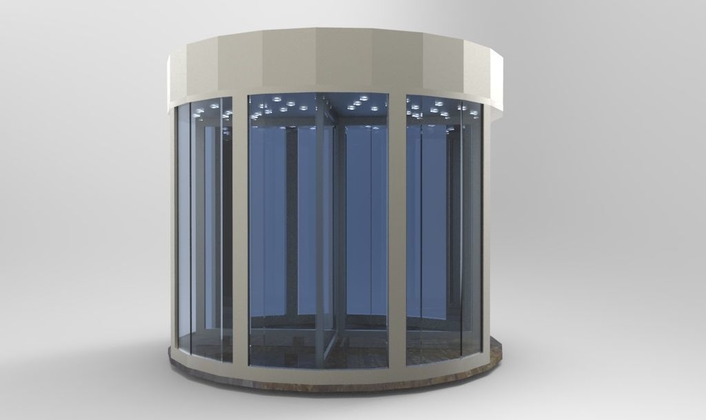 Revolving Door Low-poly 3D model_1