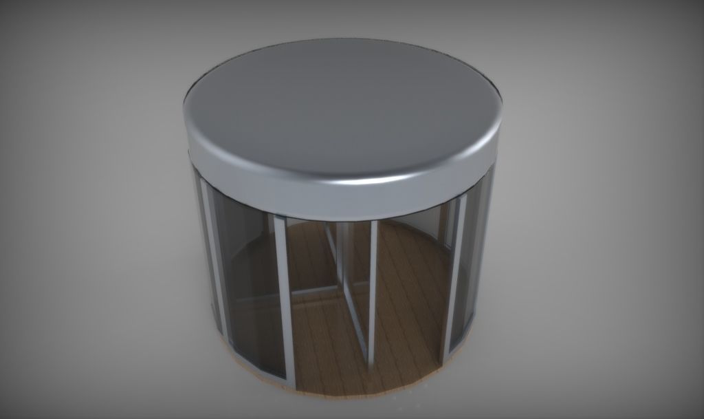 Revolving Door Low-poly 3D model_4