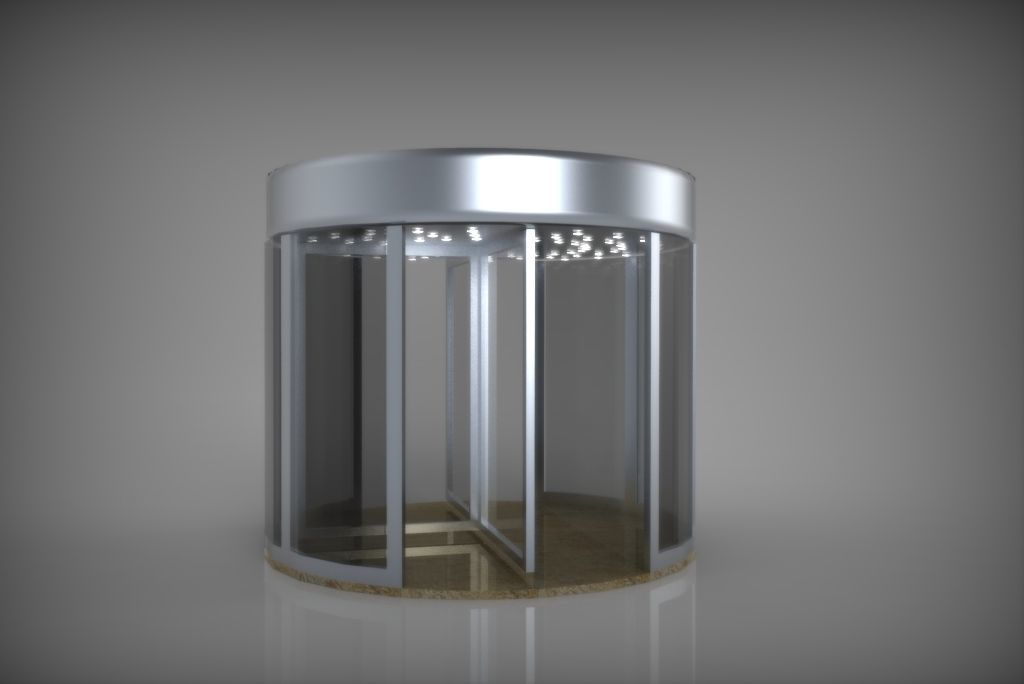 Revolving Door Low-poly 3D model_5