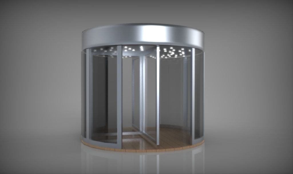Revolving Door Low-poly 3D model_2