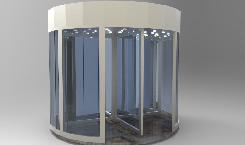 Revolving Door Low-poly 3D model_7