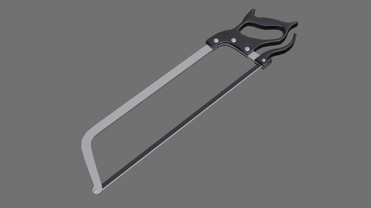 Butcher Hand Saw 1A Low-poly 3D model_3