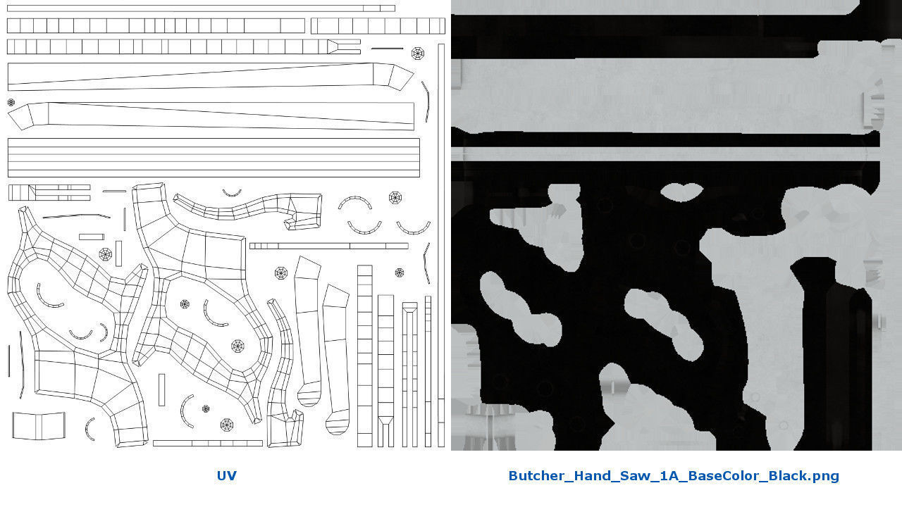 Butcher Hand Saw 1A Low-poly 3D model_9