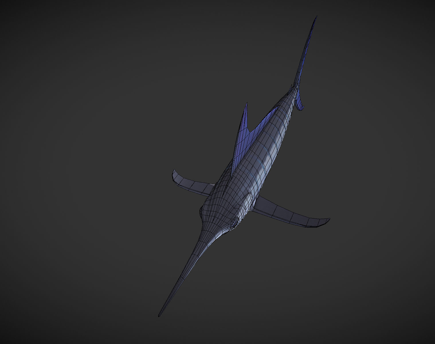 Swordfish marlin Low-poly 3D model_8