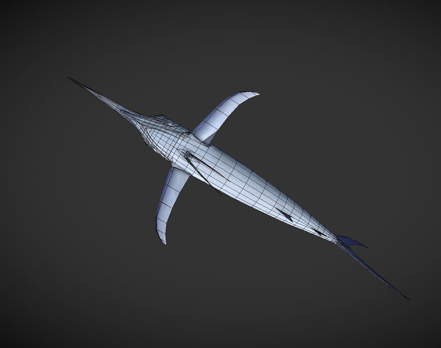 Swordfish marlin Low-poly 3D model_7