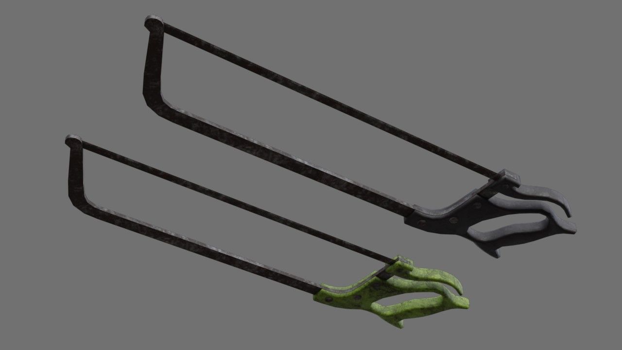 Butcher Hand Saw 1B Low-poly 3D model_2