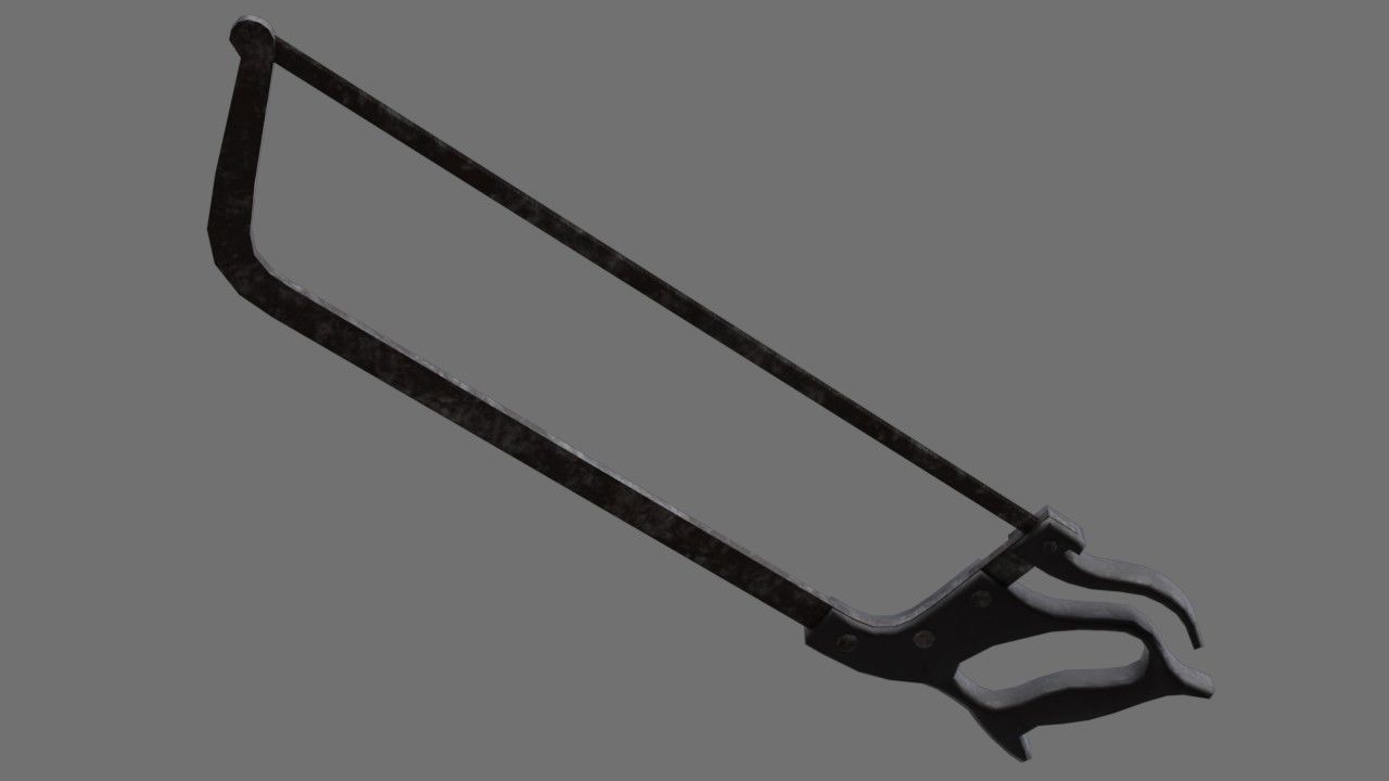 Butcher Hand Saw 1B Low-poly 3D model_7
