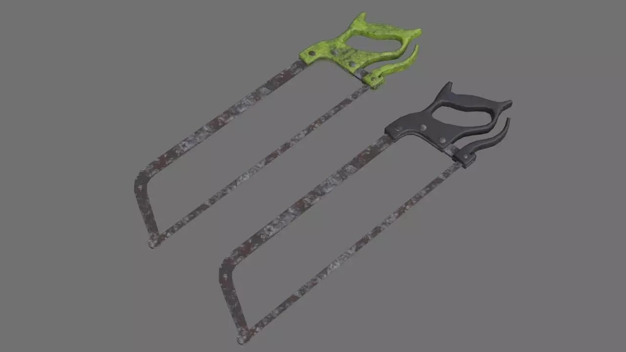 Butcher Hand Saw 1B Low-poly 3D model_0
