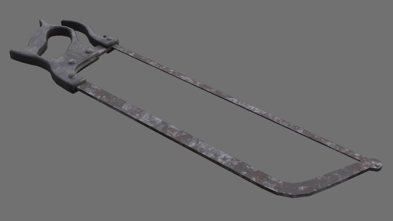 Butcher Hand Saw 1B Low-poly 3D model_4
