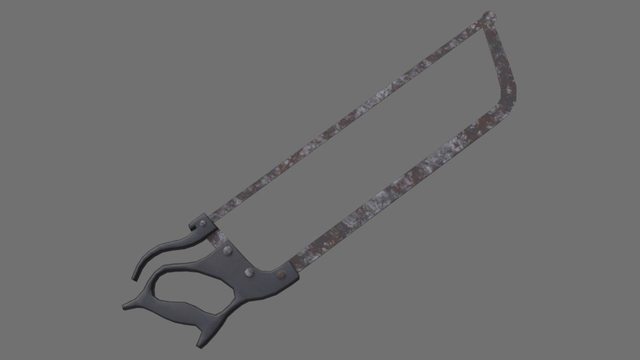 Butcher Hand Saw 1B Low-poly 3D model_5
