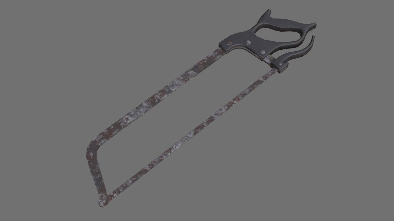 Butcher Hand Saw 1B Low-poly 3D model_3
