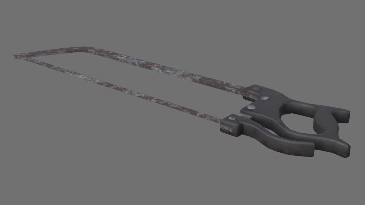 Butcher Hand Saw 1B Low-poly 3D model_6