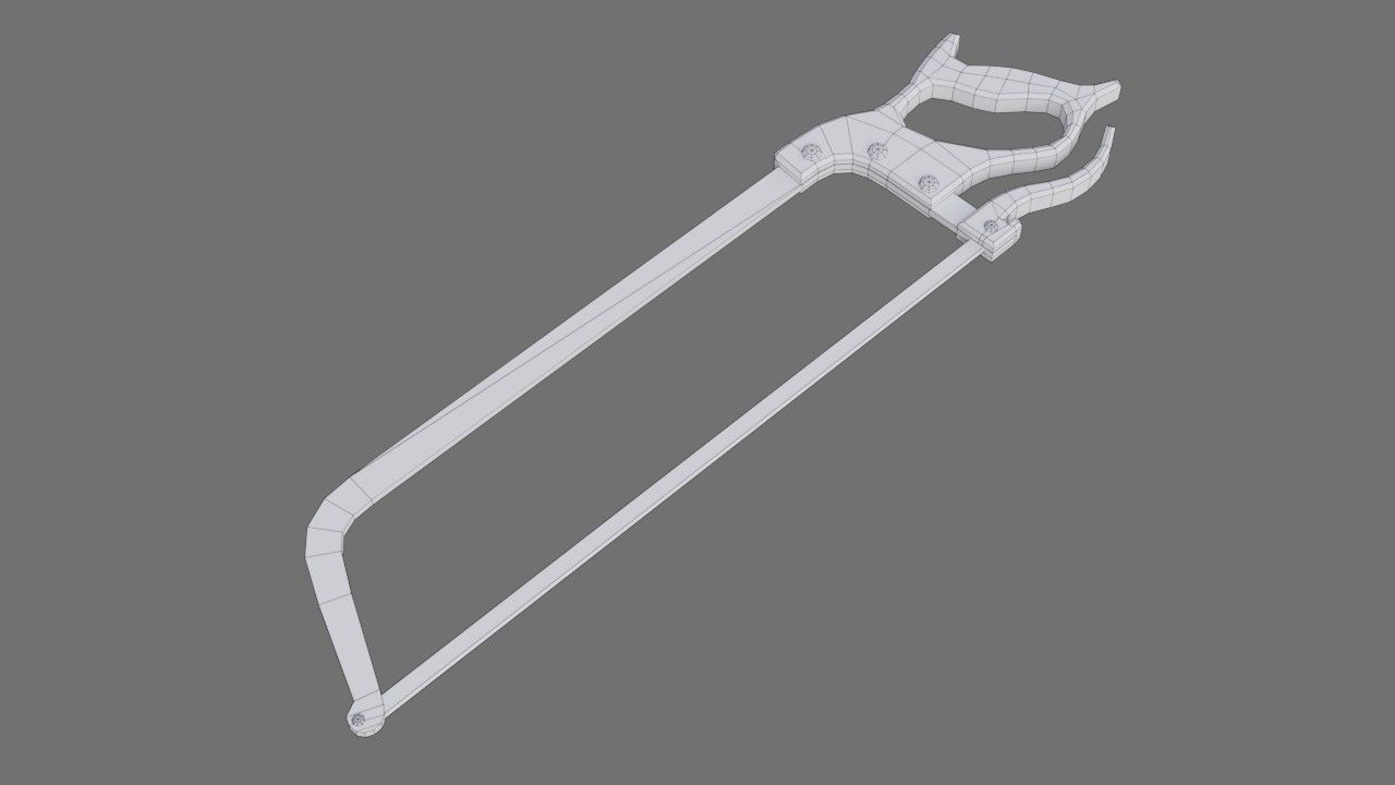 Butcher Hand Saw 1B Low-poly 3D model_8