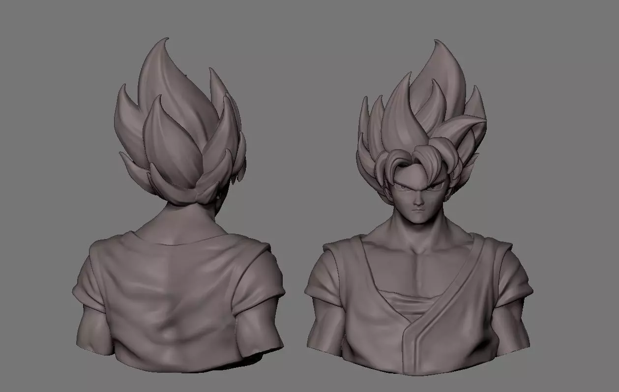 Goku 3D print model head of dragon ball character 3D print model