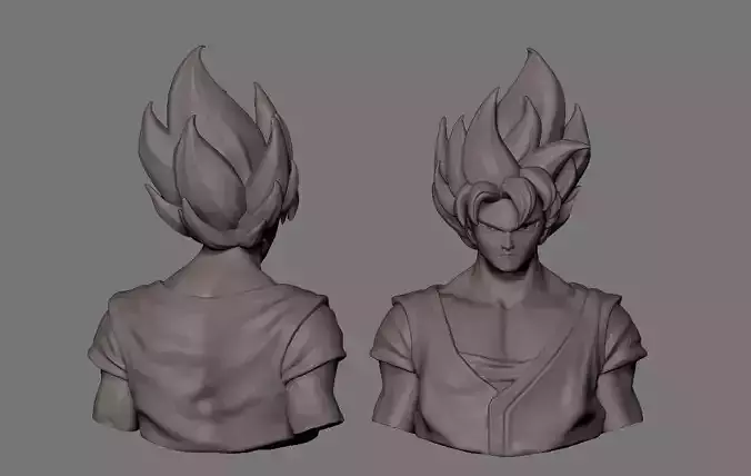 Goku 3D print model head of dragon ball character