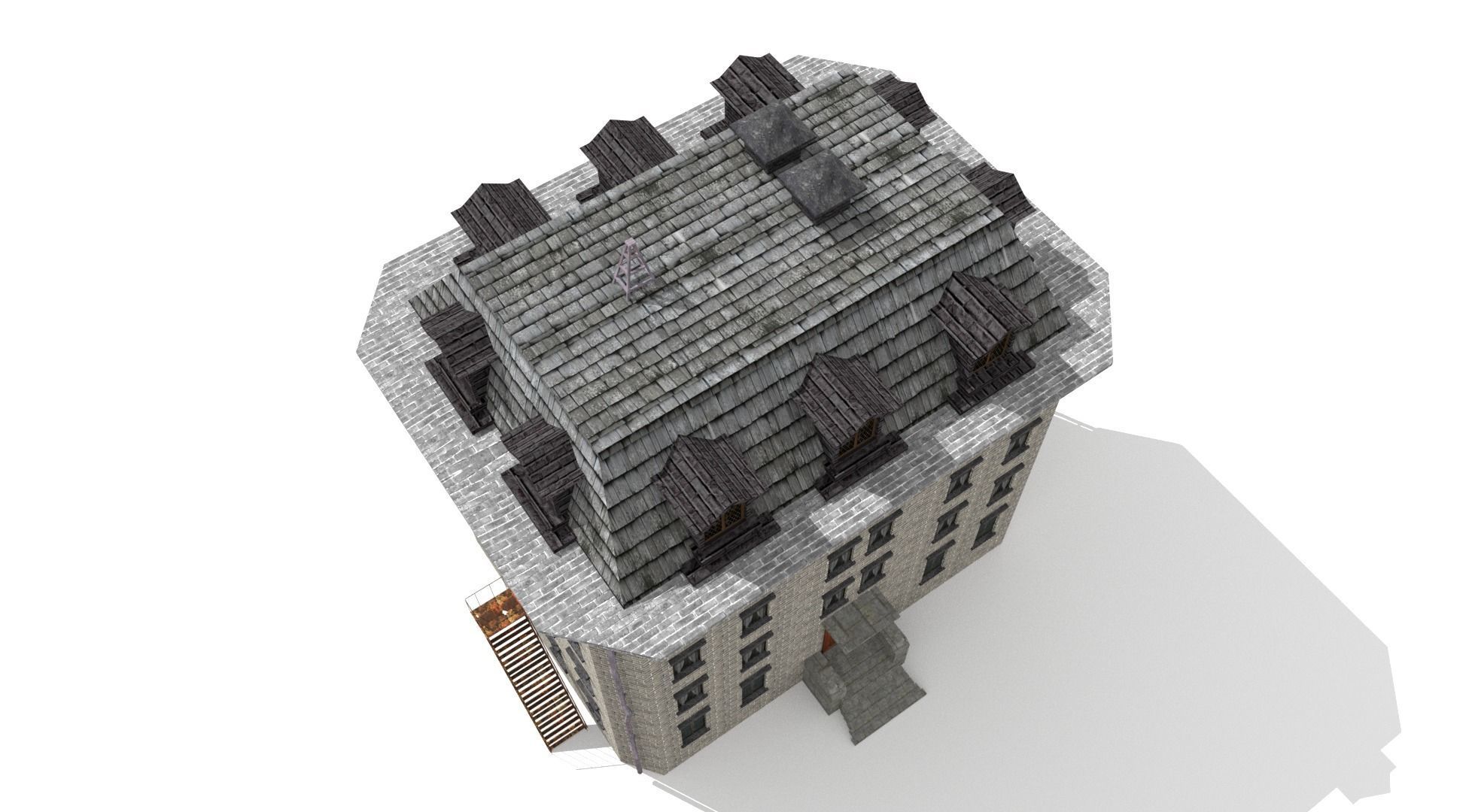 Asylum Buildings Pack Low-poly 3D model_21