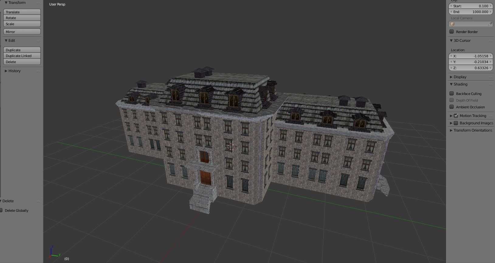 Asylum Buildings Pack Low-poly 3D model_17