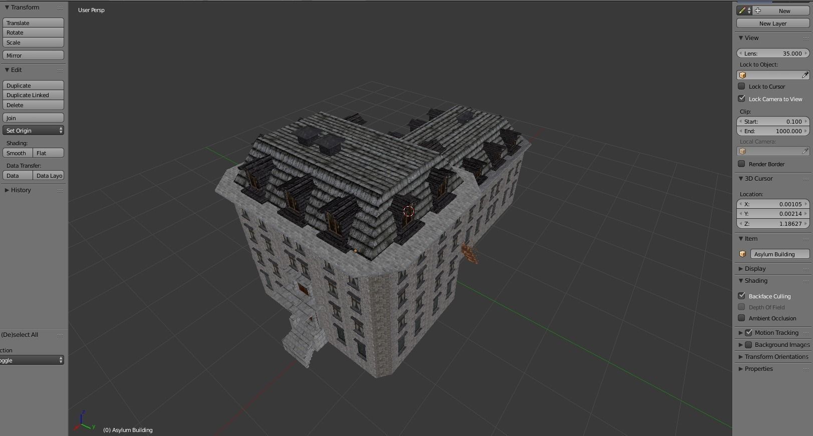 Asylum Buildings Pack Low-poly 3D model_12
