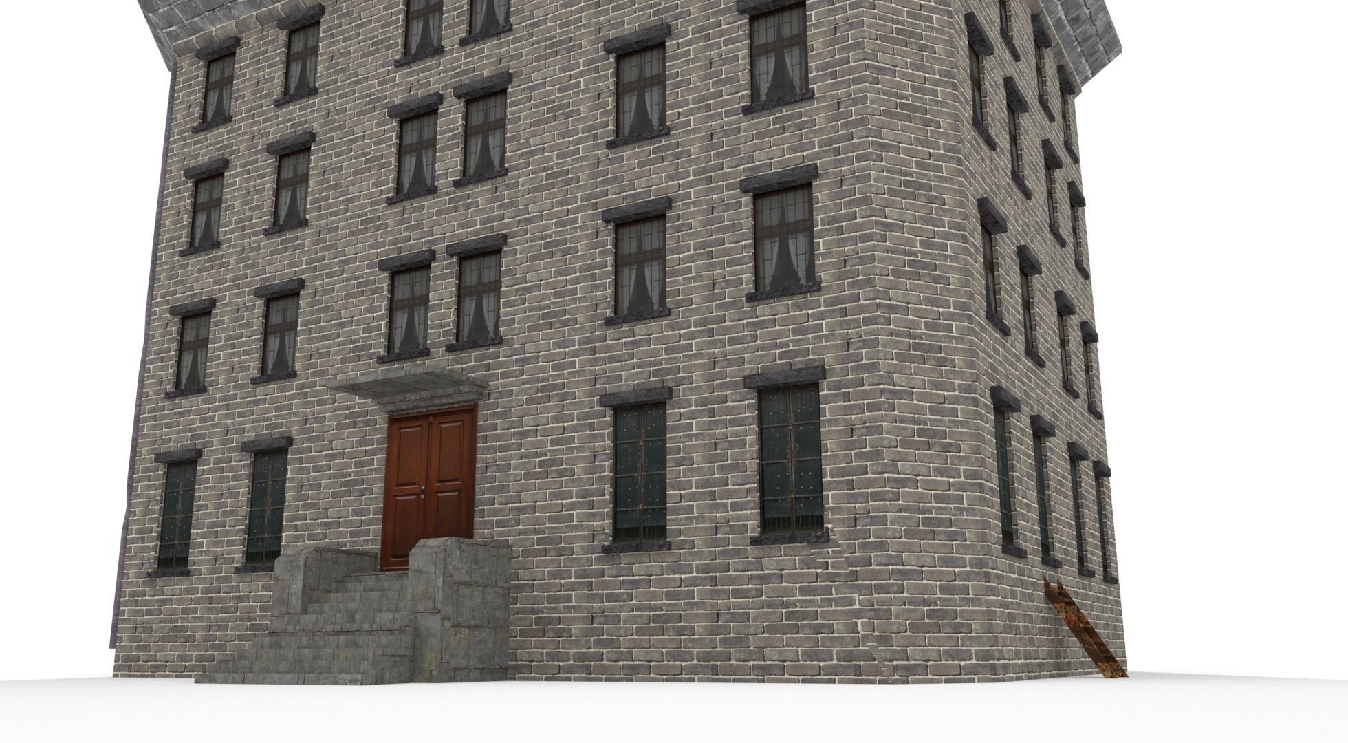 Asylum Buildings Pack Low-poly 3D model_34