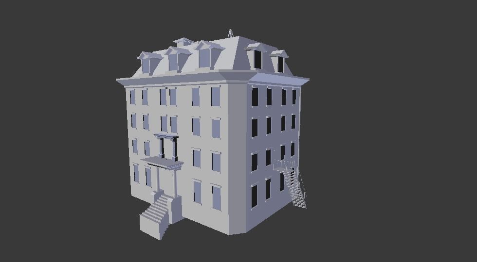 Asylum Buildings Pack Low-poly 3D model_18