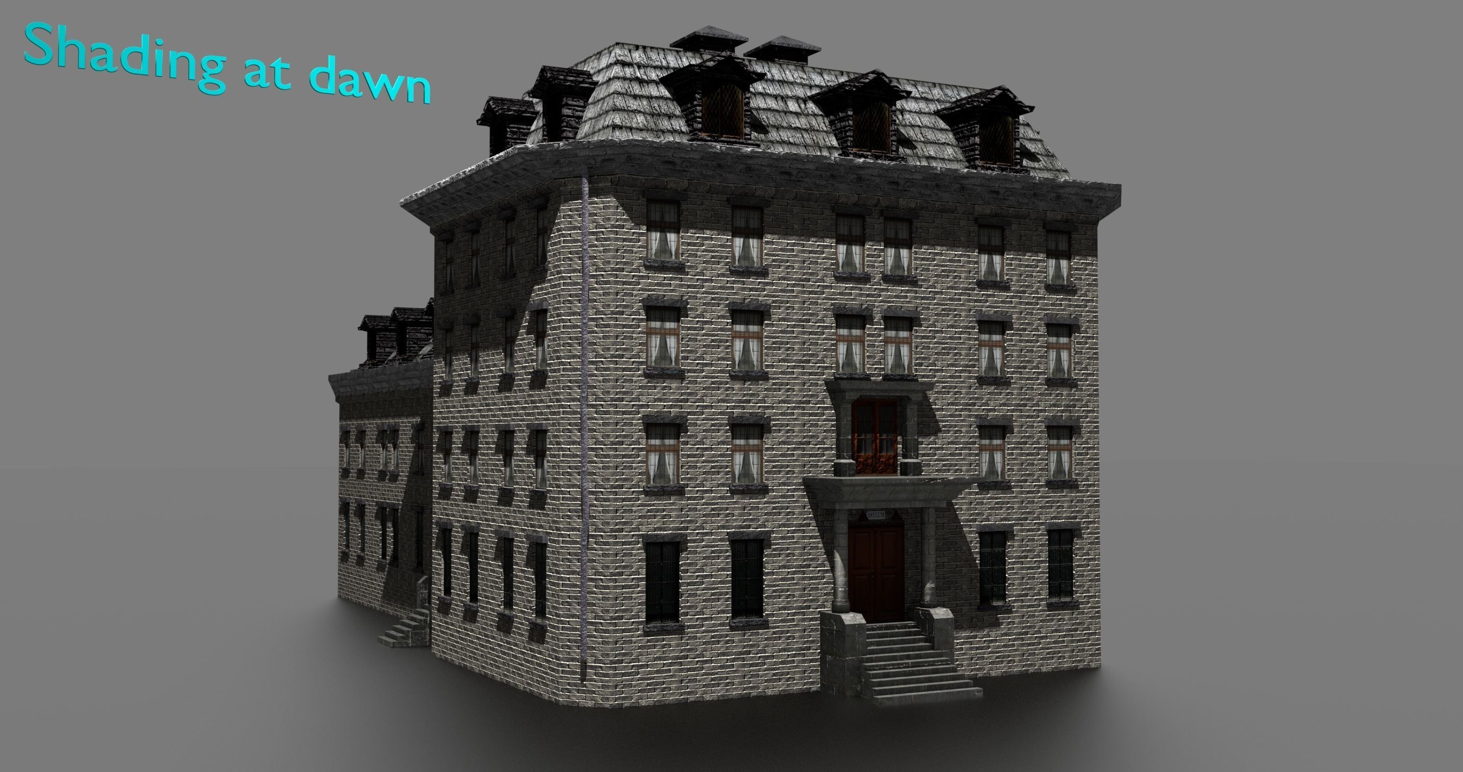 Asylum Buildings Pack Low-poly 3D model_5