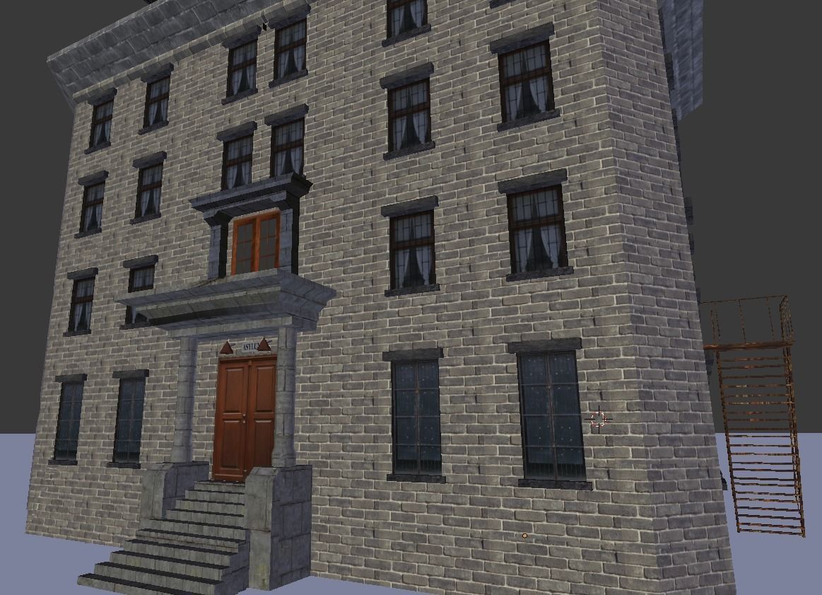 Asylum Buildings Pack Low-poly 3D model_13