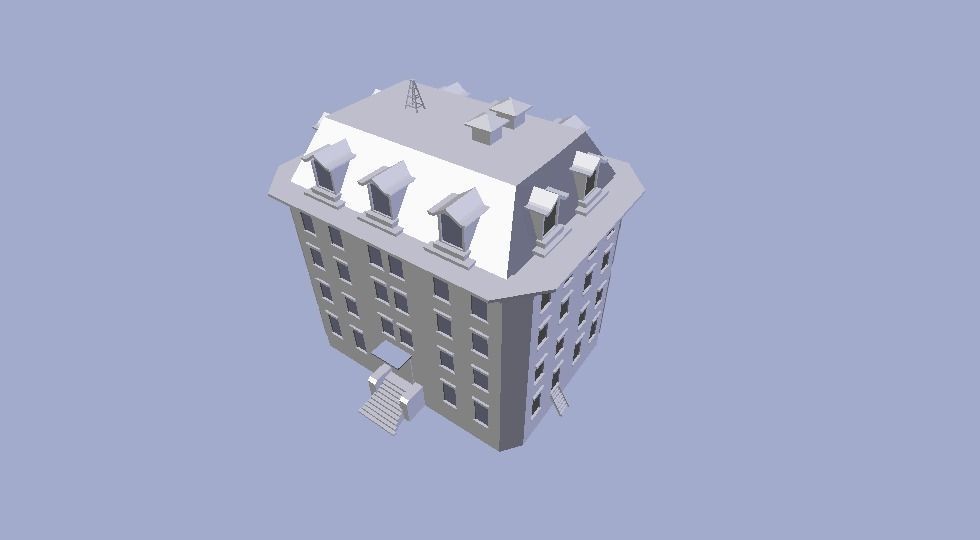 Asylum Buildings Pack Low-poly 3D model_10