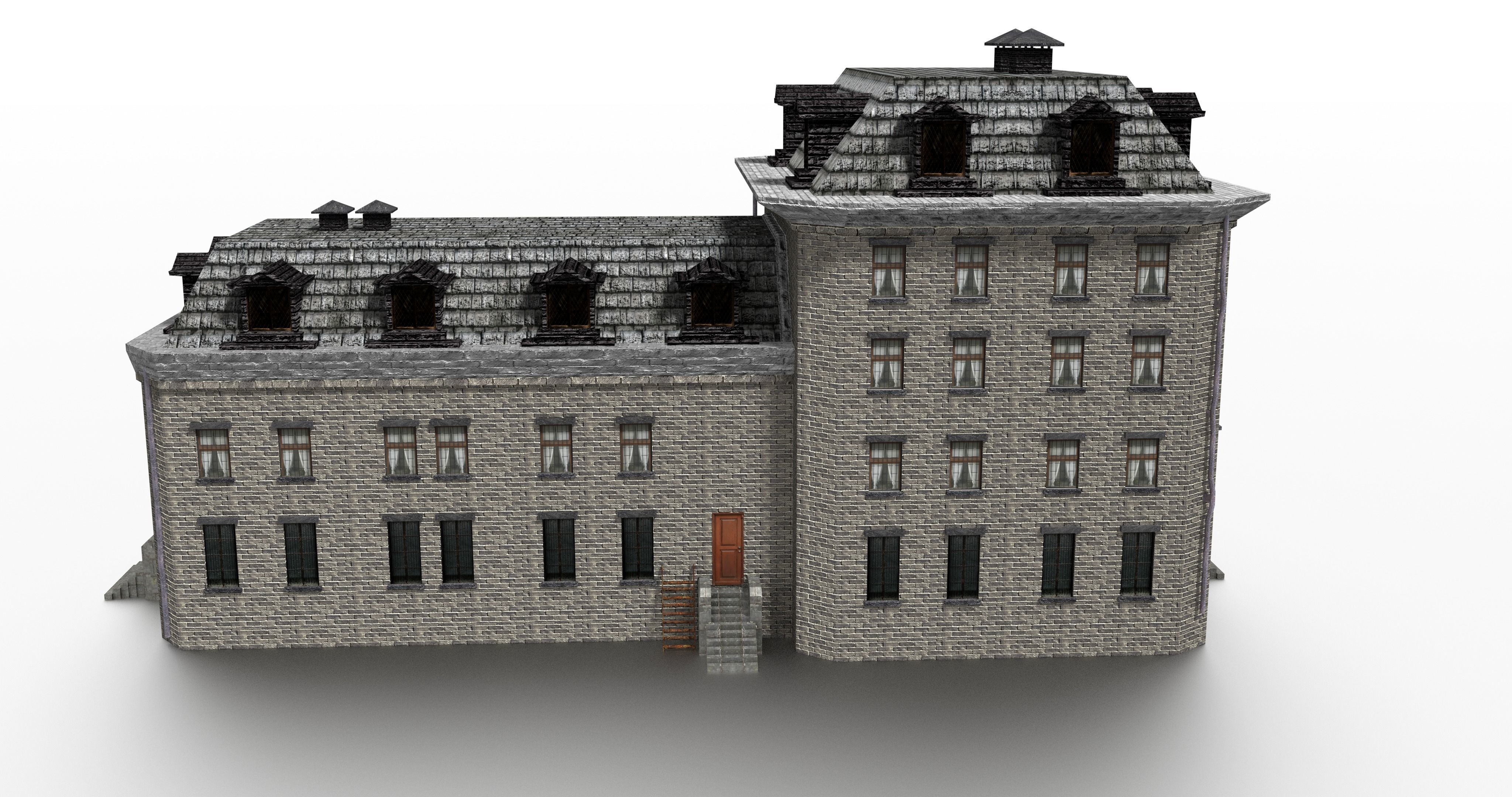 Asylum Buildings Pack Low-poly 3D model_29
