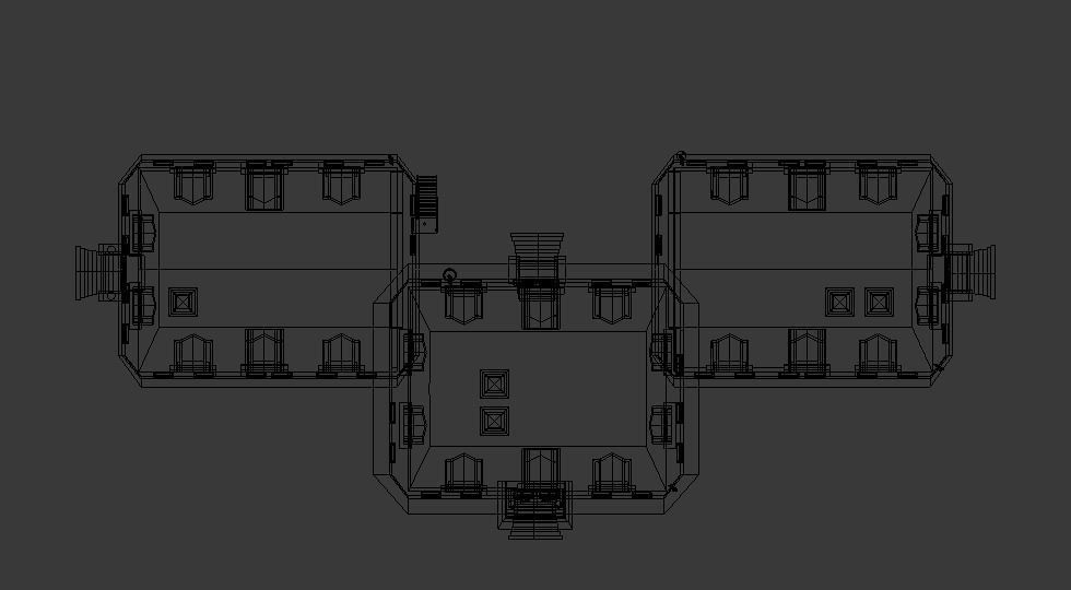 Asylum Buildings Pack Low-poly 3D model_9