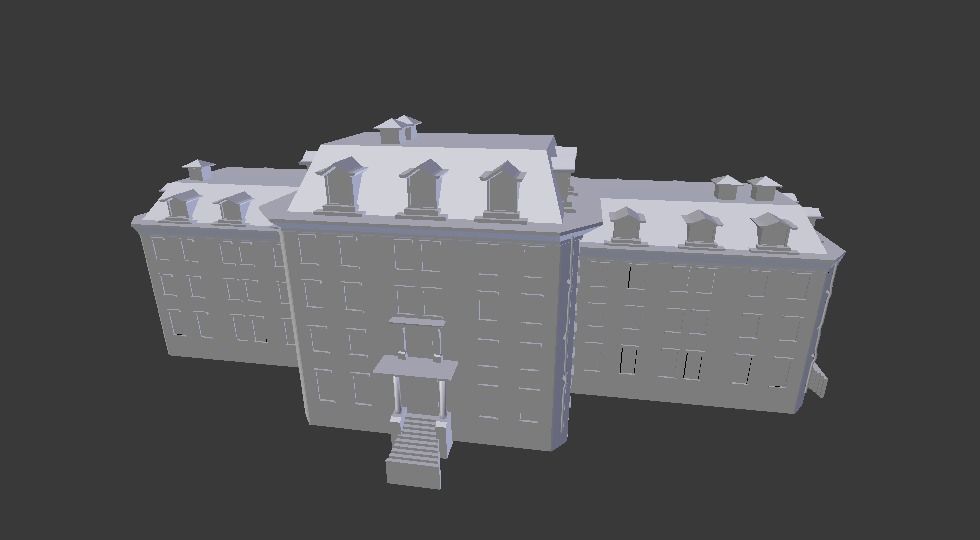 Asylum Buildings Pack Low-poly 3D model_15