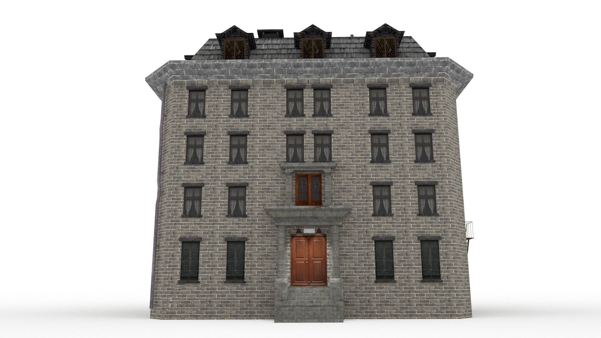 Asylum Buildings Pack Low-poly 3D model_24
