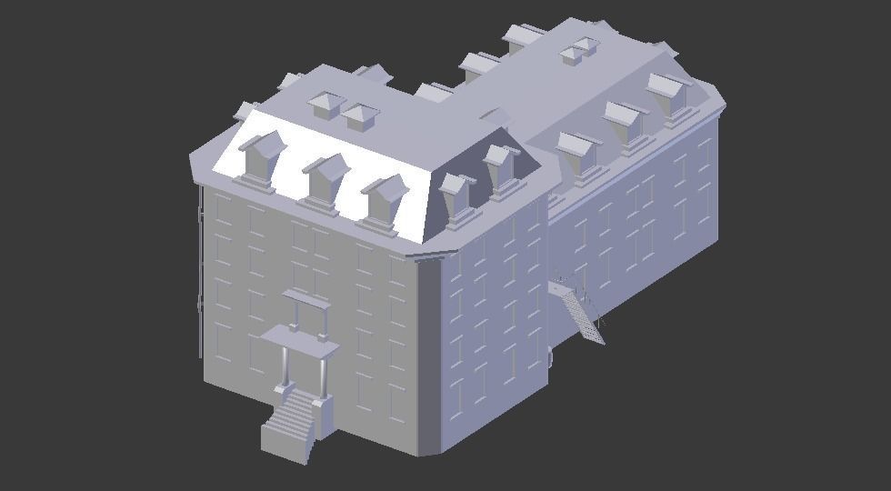 Asylum Buildings Pack Low-poly 3D model_11