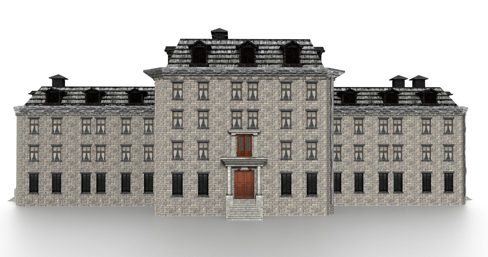 Asylum Buildings Pack Low-poly 3D model_22