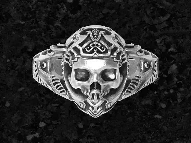 Skull-ring1 viking ring in sterling silver