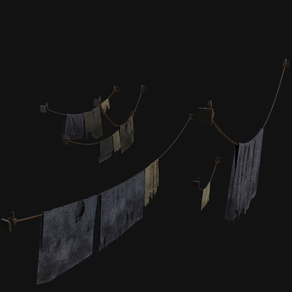 Dirt cloth 3D model_9