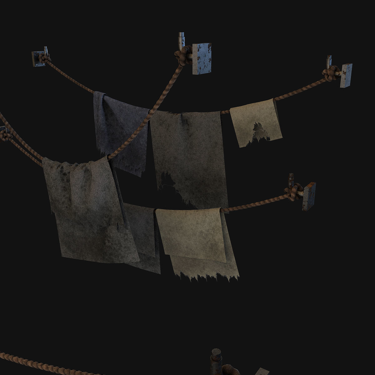 Dirt cloth 3D model_2