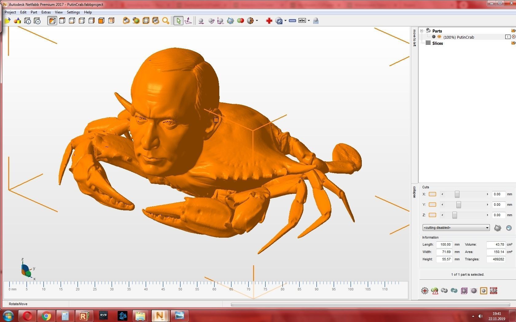 Putin Crab 3D print model_6