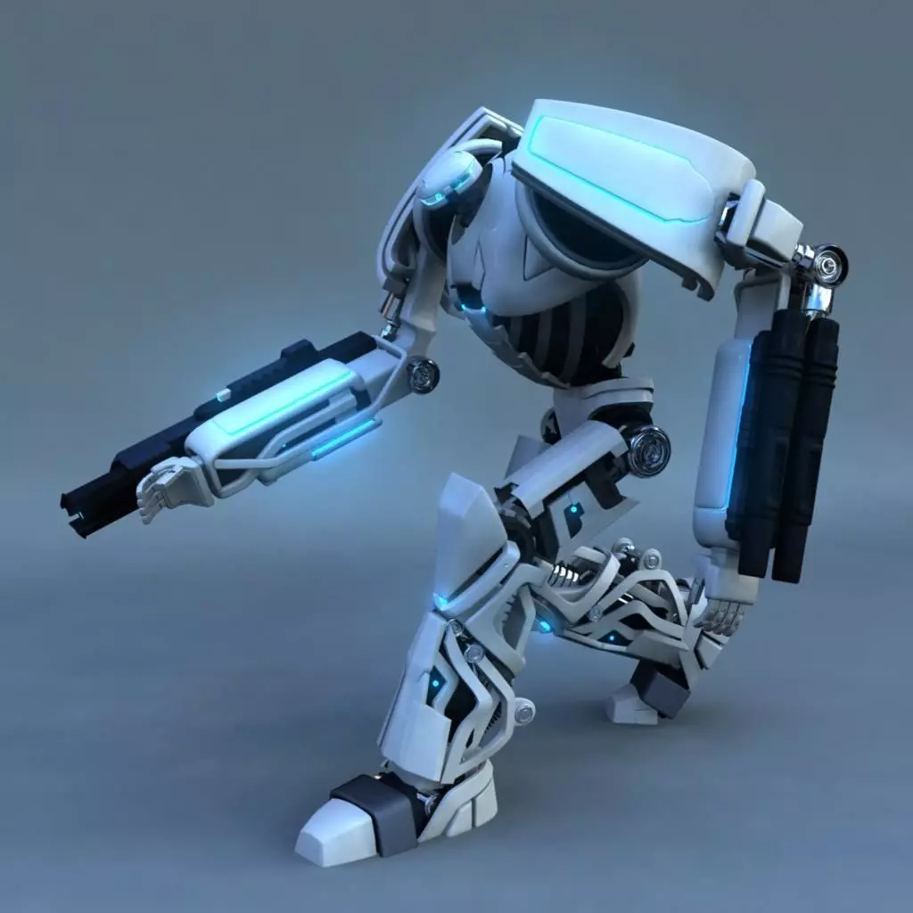 Rigged Robot Model 3D model_0