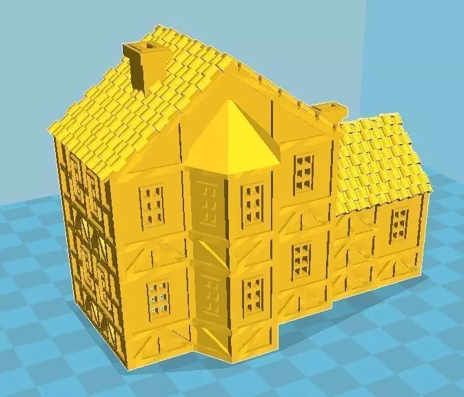 Medieval House 01  3D print model_0