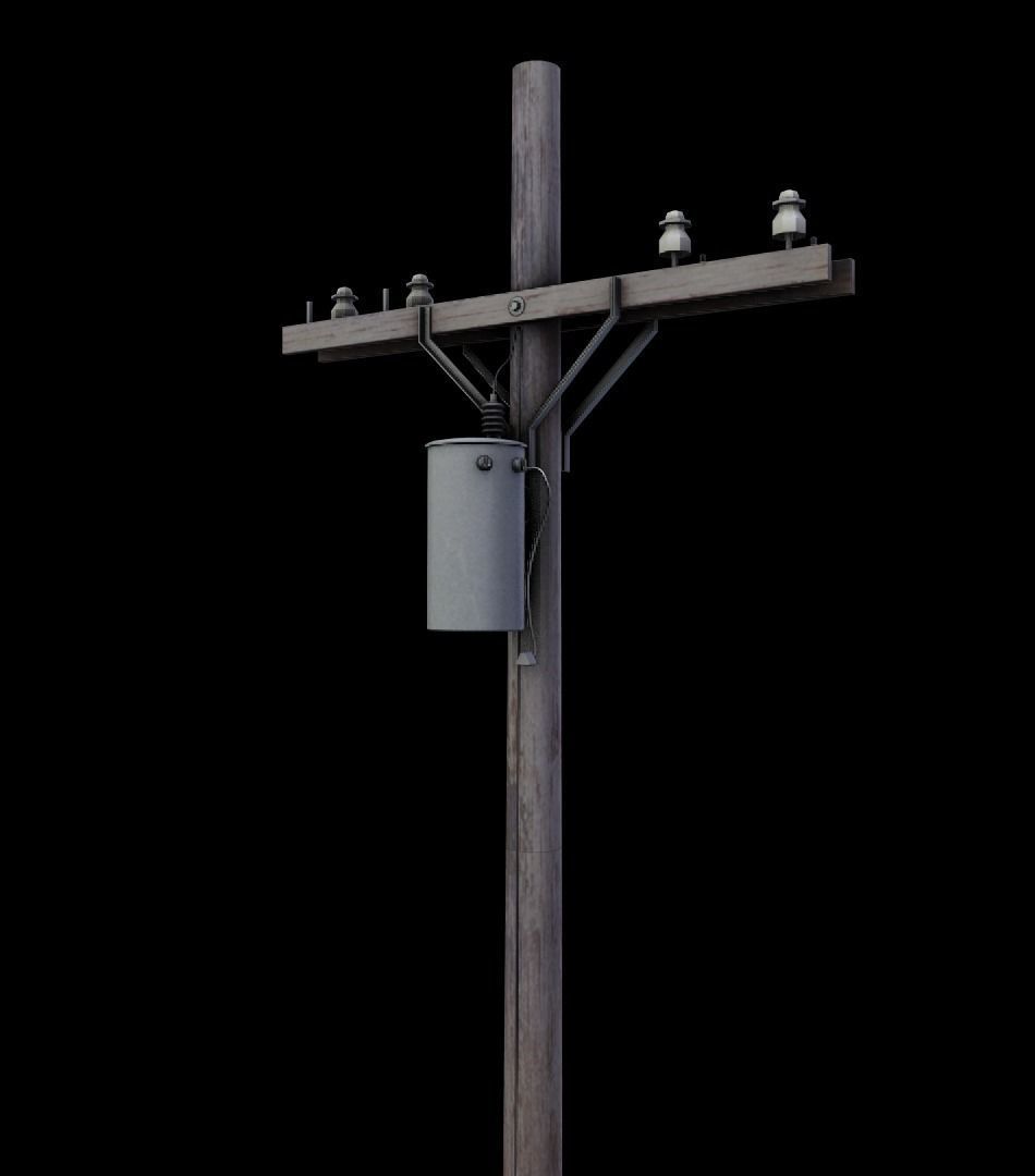 Power Pole Low-Poly Game-Ready Free low-poly 3D model_2