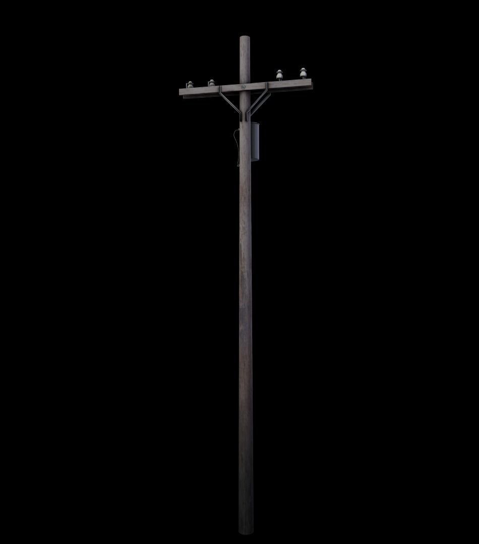 Power Pole Low-Poly Game-Ready Free low-poly 3D model_5