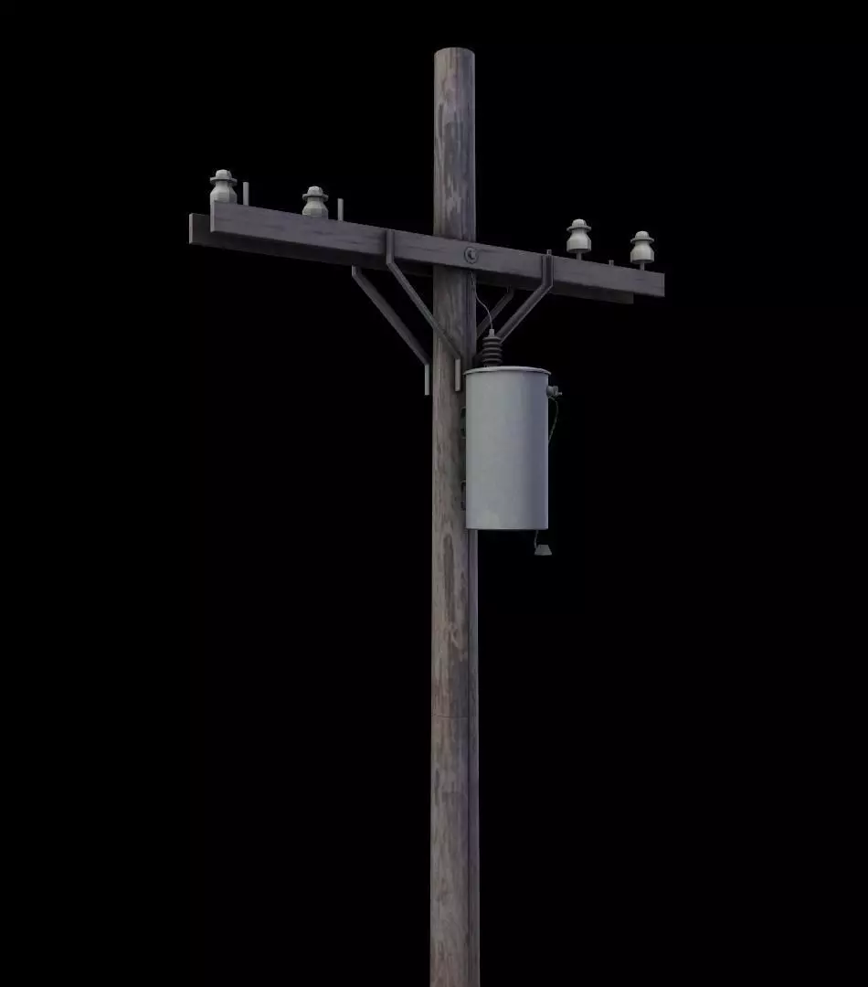 Power Pole Low-Poly Game-Ready Free low-poly 3D model_0